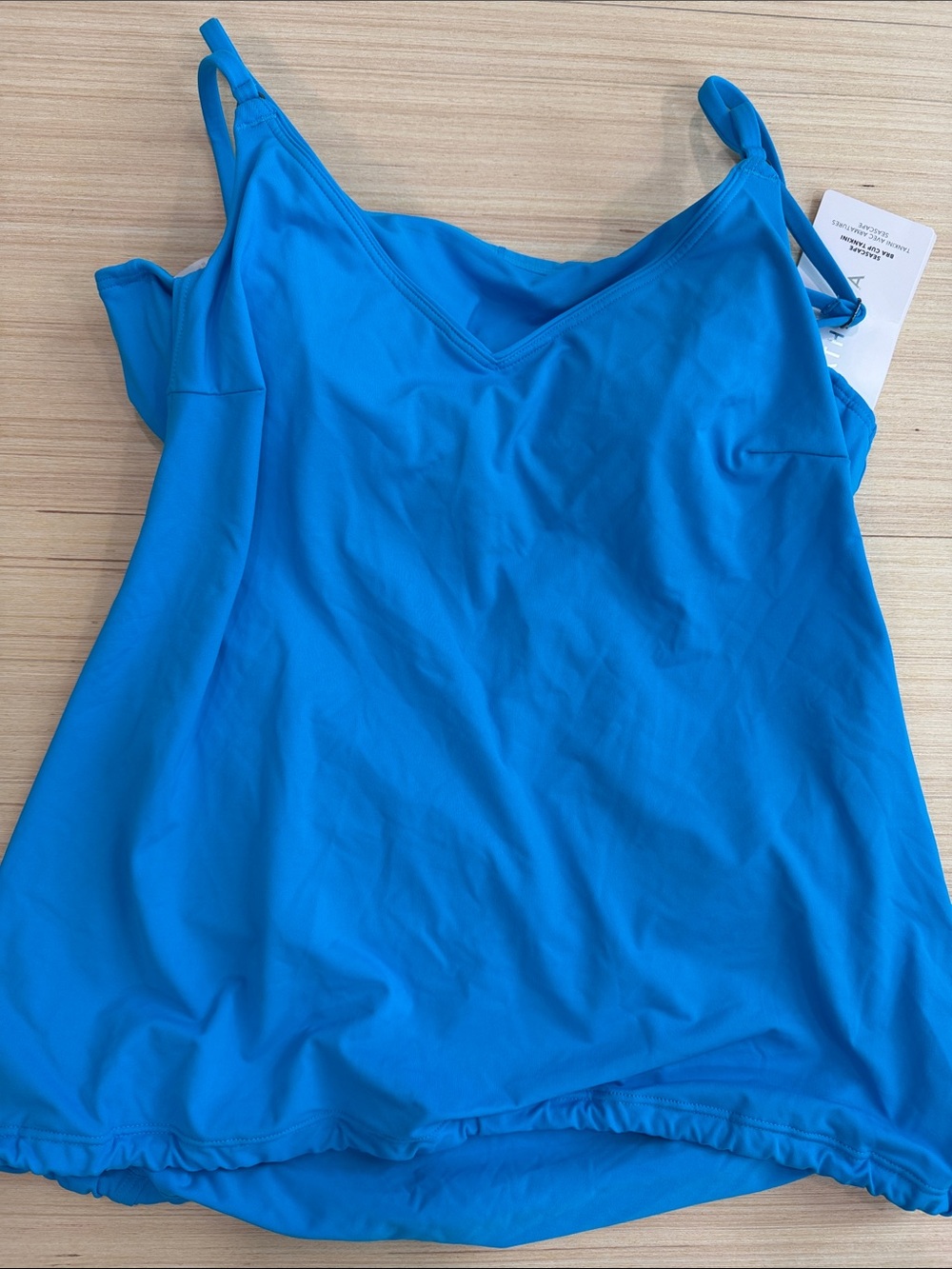 Athleta Bright Blue V-Neck Spaghetti Strap Tankini